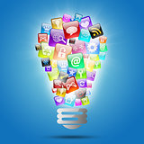 Lamp consisting of apps icons