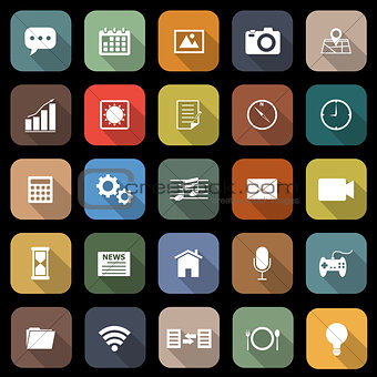 Application flat icons with long shadow