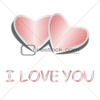 Design heart background with words "I love you"