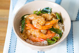 delicious asian fried shrimp and rice