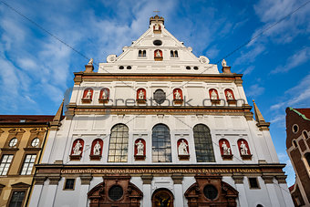 Facade of Saint Michael Church in Munich, Bavaria, Germany
