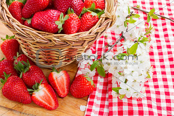 Strawberries In Wicker Basket