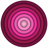 3d render concentric pipes in multiple pink red 