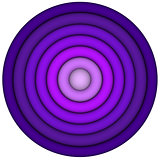 3d render concentric pipes in multiple purple magenta 