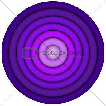 3d render concentric pipes in multiple purple magenta 