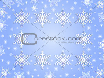 Snowflake frame with background 