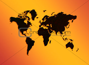 world map  on an orange background