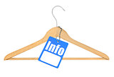 Coat hanger with info tag