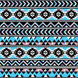 Tribal aztec seamless blue and pink pattern