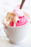Raspberry and vanilla ice cream