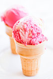 Raspberry and vanilla ice cream