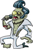 Cartoon singing zombie Elvis
