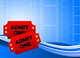 Movie tickets on film background