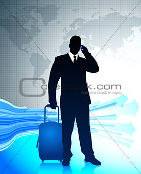 businessman traveling around the world