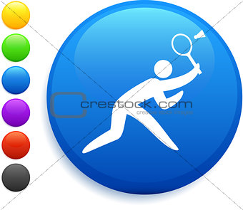badminton icon on round internet button