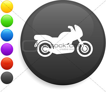 motorcycle icon on round internet button