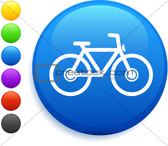 bicycle icon on round internet button