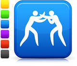 boxing icon on square internet button