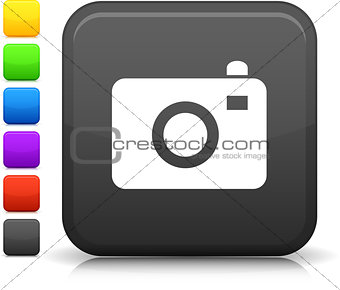 photo camera icon on square internet button