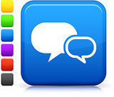 chat room icon on square internet button