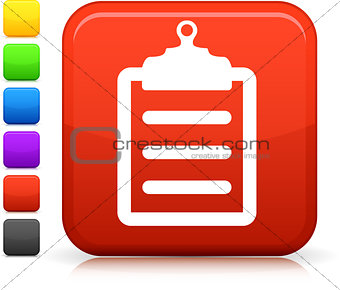 clipboard icon on square internet button