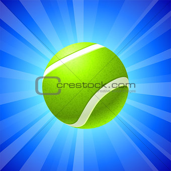 Tennis Ball on Blue Background