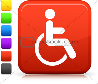 wheelchair icon on square internet button