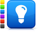 lightbulb icon on square internet button