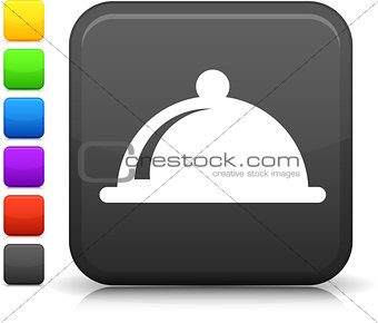 food platter icon on square internet button