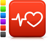 heart rate icon on square internet button