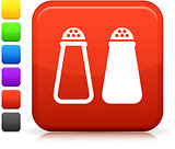 salt and pepper icon on square internet button