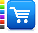 shopping cart icon on square internet button