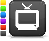 Television  icon on square internet button