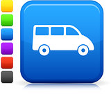 Mini Van icon on square internet button