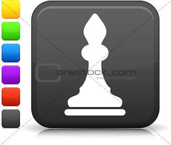 chess bishop icon on square internet button