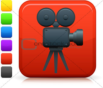 Video /film camera  icon on square internet button