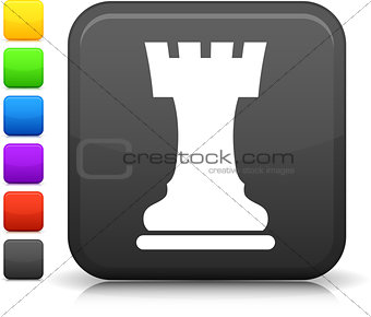chess castle icon on square internet button
