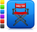 directors chair icon on square internet button