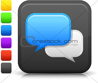 chat room icon on square internet button