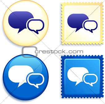 Internet Chat Stamp and Button