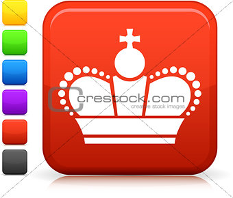 crown icon on square internet button
