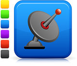 satellite dish icon on square internet button