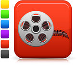 video film icon on square internet button