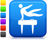 Gymnastics icon on square internet button