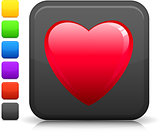 love icon on square internet button