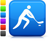Hockey icon on square internet button