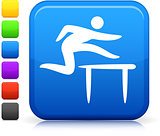 track and field  icon on square internet button