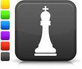 chess king icon on square internet button