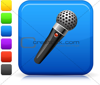 Microphone  icon on square internet button