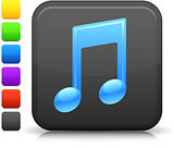 music note icon on square internet button